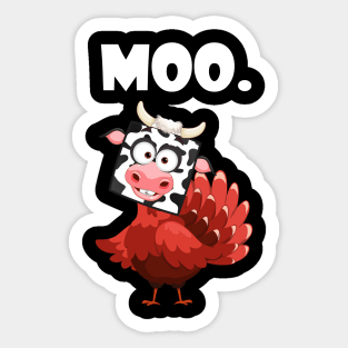 turkey moo funny thanksgiving Sticker